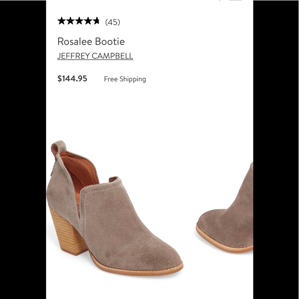 Jeffrey Campbell Rosalee Bootie Taupe Suede Ankle Boots